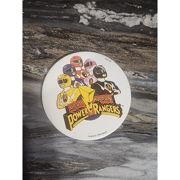 Mighty Morphin OTC Power Rangers TV Show Promo Button Pin Pinback Saban - Picture 1 of 2